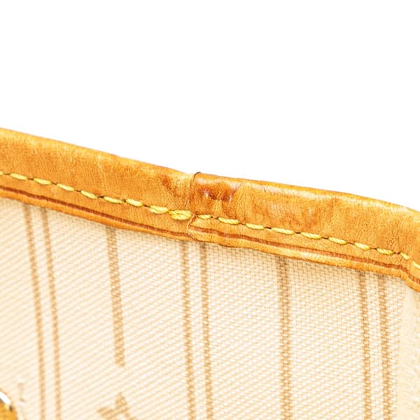 Pre-owned Louis Vuitton Damier Azur Neverfull MM White