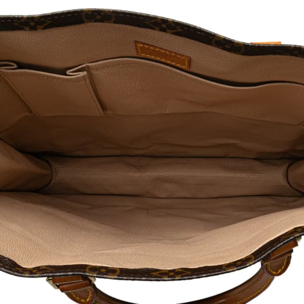 Pre-owned Louis Vuitton Monogram Sac Plat Brown