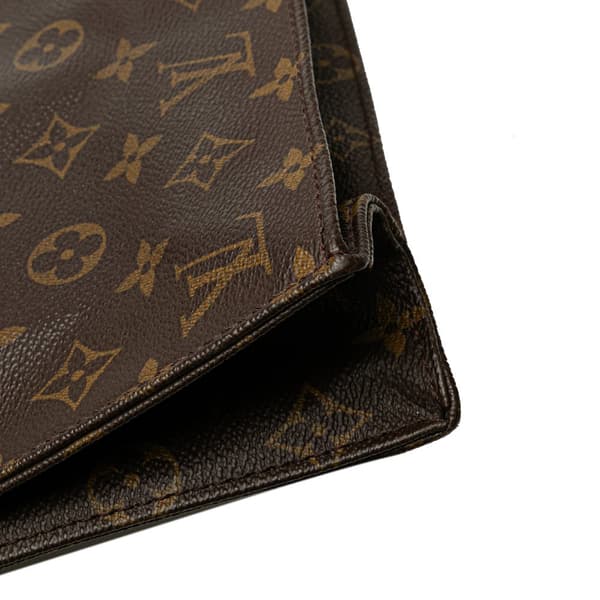 Pre-owned Louis Vuitton Monogram Sac Plat Brown