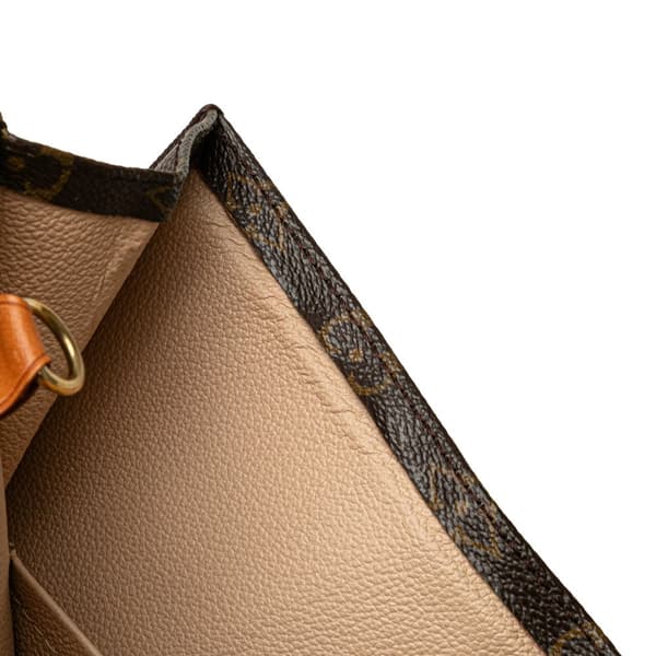 Pre-owned Louis Vuitton Monogram Sac Plat Brown