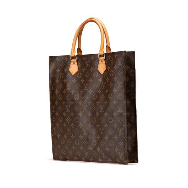 Pre-owned Louis Vuitton Monogram Sac Plat Brown