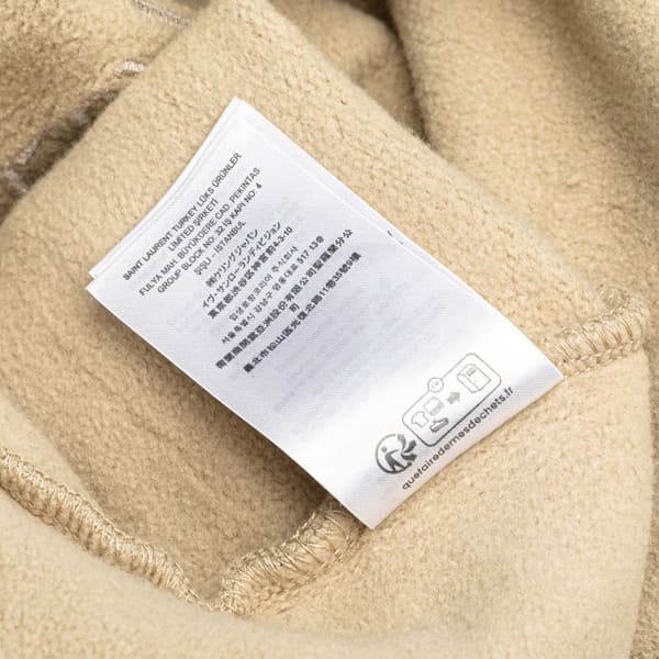 Pre-owned Saint Laurent Fleece Embroidered Logo Tote Brown