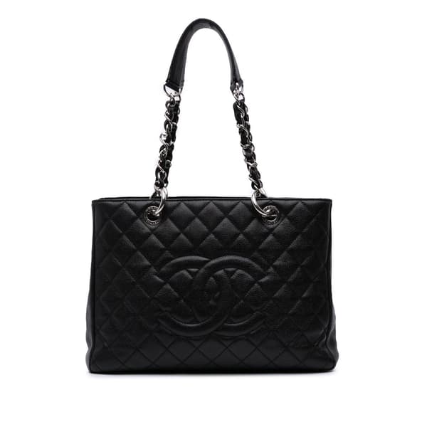 Pre-owned Chanel Caviar Grand Shopping Tote Black