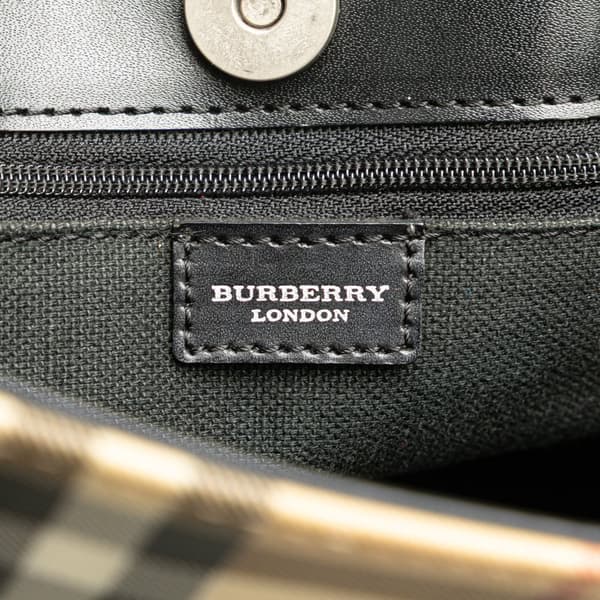 Pre-owned Burberry House Check Canvas Tote Brown
