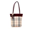 Miniatyrbillede 1 af 10: Pre-owned Burberry Velvet Trimmed House Check Canvas Tote Brown