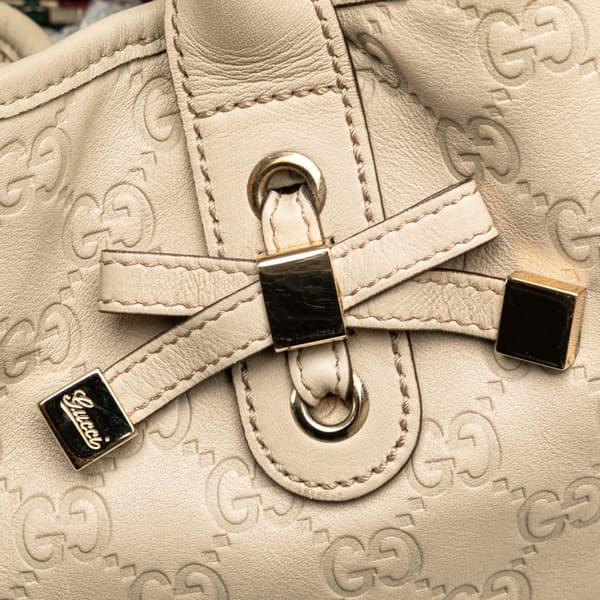 Pre-owned Gucci Guccissima Princy Tote White