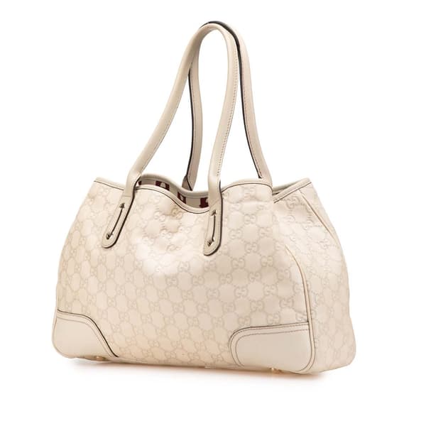 Pre-owned Gucci Guccissima Princy Tote White
