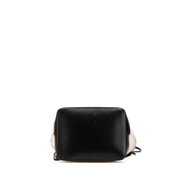 Pre-owned Saint Laurent Canvas Teddy Drawstring Shopping Tote White