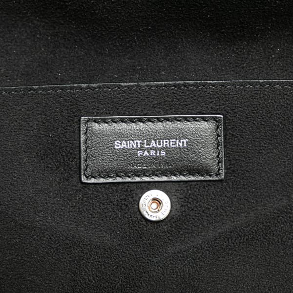 Pre-owned Saint Laurent Canvas Teddy Drawstring Shopping Tote White