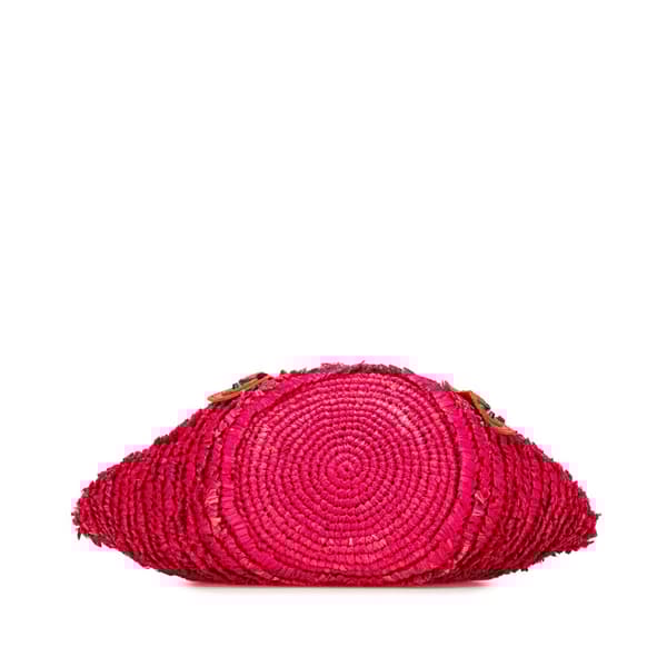 Pre-owned Balenciaga Small Raffia Motocross Panier Basket Tote Pink