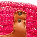 Miniatyrbillede 7 af 10: Pre-owned Balenciaga Small Raffia Motocross Panier Basket Tote Pink