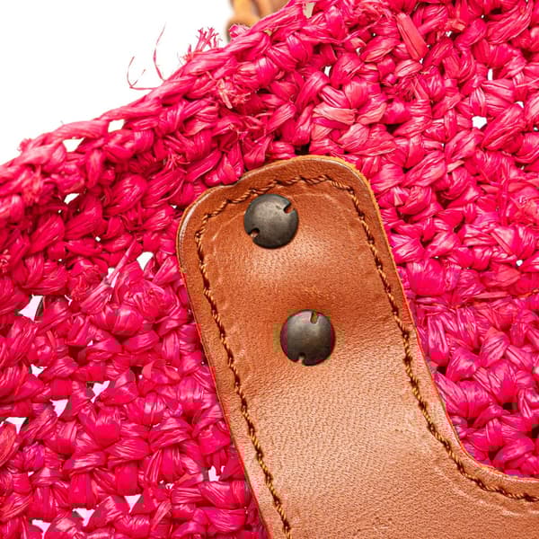 Pre-owned Balenciaga Small Raffia Motocross Panier Basket Tote Pink