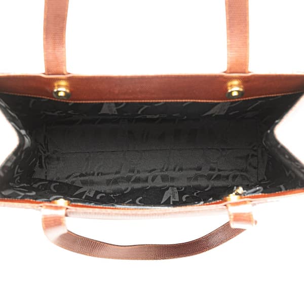 Pre-owned Ferragamo Lizard Embossed Leather Vara Tote Brown