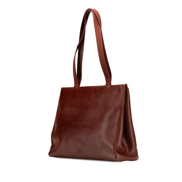 Pre-owned Ferragamo Lizard Embossed Leather Vara Tote Brown
