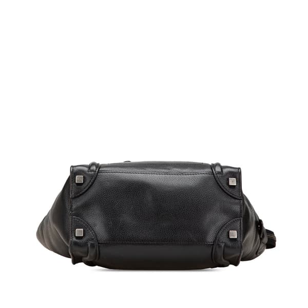 Pre-owned Celine Micro Drummed Calfskin Luggage Tote Black
