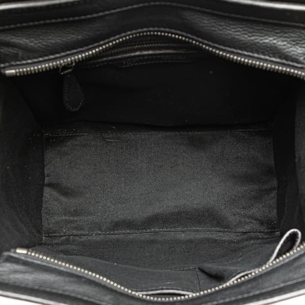 Pre-owned Celine Micro Drummed Calfskin Luggage Tote Black