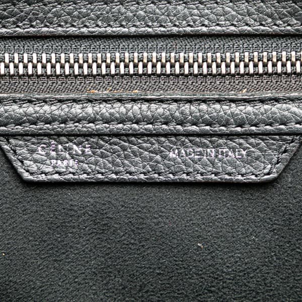 Pre-owned Celine Micro Drummed Calfskin Luggage Tote Black
