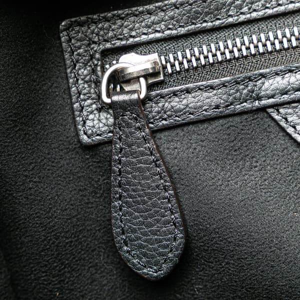 Pre-owned Celine Micro Drummed Calfskin Luggage Tote Black