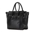 Miniatyrbillede 2 af 10: Pre-owned Celine Micro Drummed Calfskin Luggage Tote Black