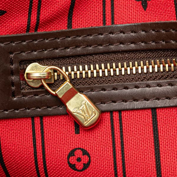 Pre-owned Louis Vuitton Damier Ebene Neverfull MM Brown