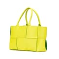 Miniatyrbillede 2 af 9: Pre-owned Bottega Veneta Small Nappa Maxi Intrecciato Arco Tote Yellow