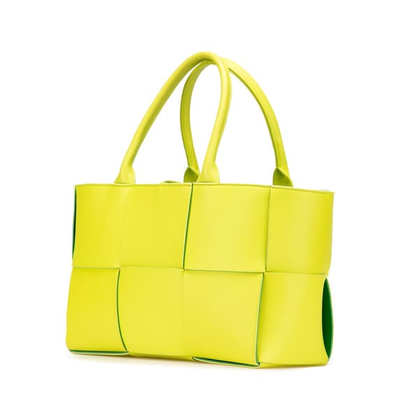 Pre-owned Bottega Veneta Small Nappa Maxi Intrecciato Arco Tote Yellow