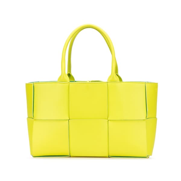 Pre-owned Bottega Veneta Small Nappa Maxi Intrecciato Arco Tote Yellow