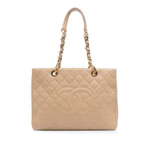 Pre-owned Chanel Caviar Grand Shopping Tote Brown