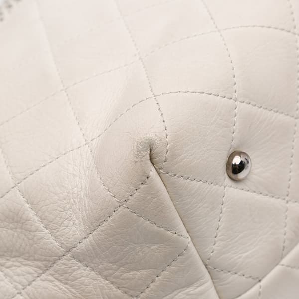 Pre-owned Chanel Perforated Calfskin Up In The Air North South Tote White