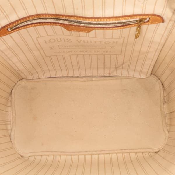 Pre-owned Louis Vuitton Damier Azur Neverfull MM White