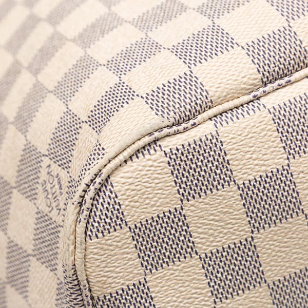 Pre-owned Louis Vuitton Damier Azur Neverfull MM White