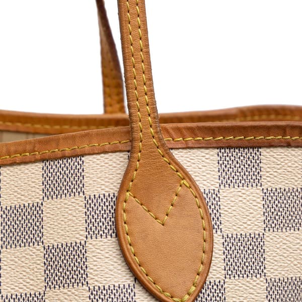 Pre-owned Louis Vuitton Damier Azur Neverfull MM White