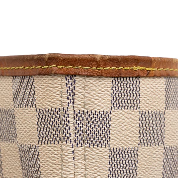 Pre-owned Louis Vuitton Damier Azur Neverfull MM White