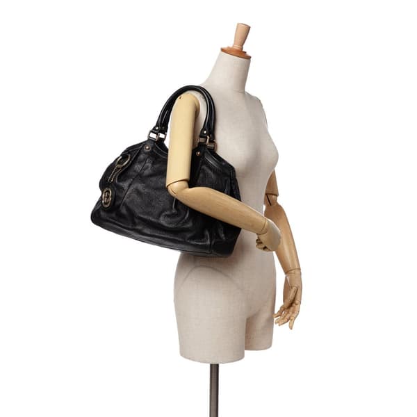 Pre-owned Gucci Medium Guccissima Sukey Tote Black
