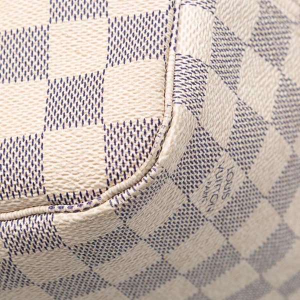 Pre-owned Louis Vuitton Damier Azur Neverfull MM White