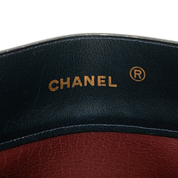 Pre-owned Chanel CC Lambskin Flat Chain Tote Blue