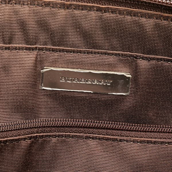 Pre-owned Burberry House Check Canvas Tote Brown