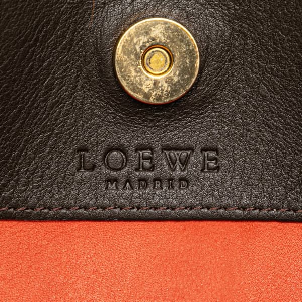 Pre-owned LOEWE Anagram Suede Tote Orange