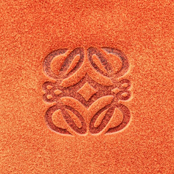 Pre-owned LOEWE Anagram Suede Tote Orange