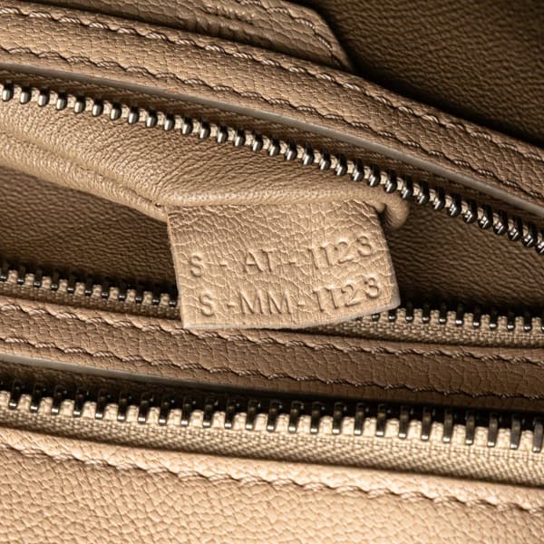 Pre-owned Celine Micro Leather Luggage Tote Brown