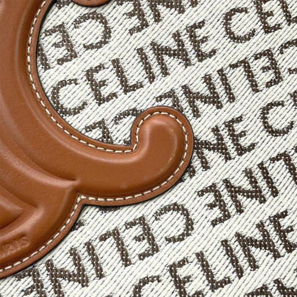Pre-owned Celine Large Triomphe Cabas Thais All Over Tote Brown