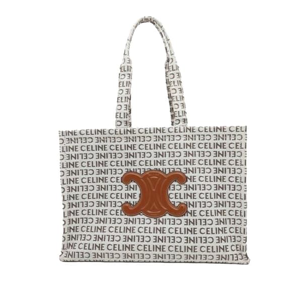 Pre-owned Celine Large Triomphe Cabas Thais All Over Tote Brown