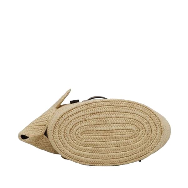 Pre-owned LOEWE Small Raffia Elephant Basket Bag Brown