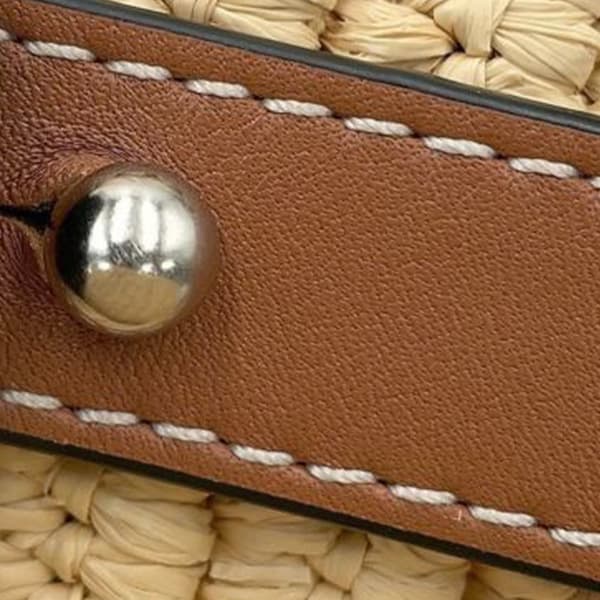 Pre-owned LOEWE Small Raffia Elephant Basket Bag Brown