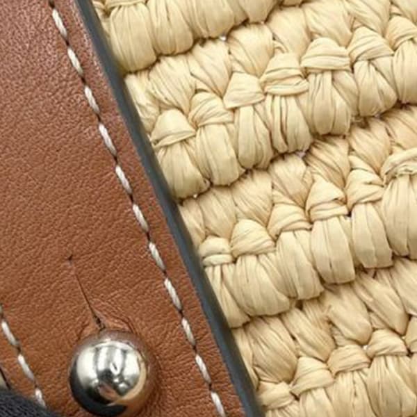 Pre-owned LOEWE Small Raffia Elephant Basket Bag Brown