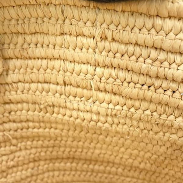 Pre-owned LOEWE Small Raffia Elephant Basket Bag Brown