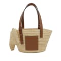 Miniatyrbillede 1 af 10: Pre-owned LOEWE Small Raffia Elephant Basket Bag Brown