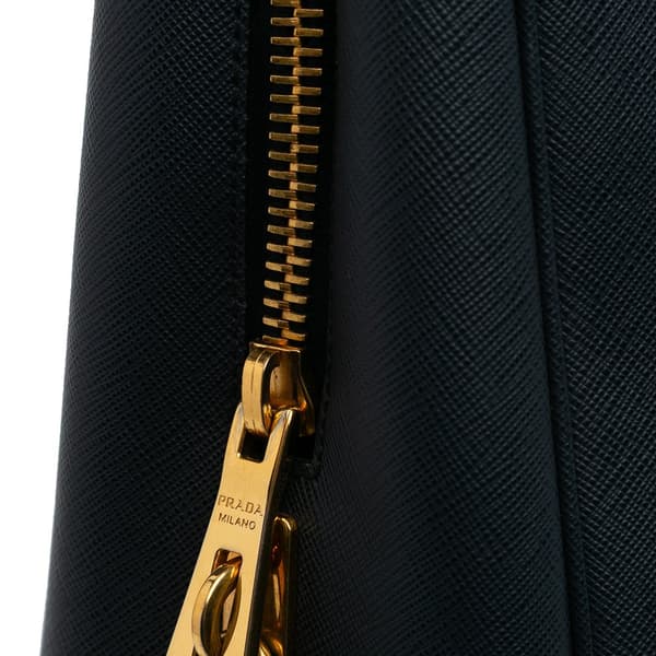 Pre-owned Prada Saffiano Lux Parabole Tote Blue