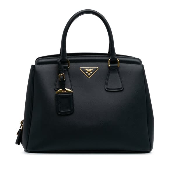Pre-owned Prada Saffiano Lux Parabole Tote Blue