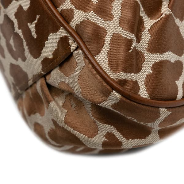 Pre-owned Fendi Canvas Leopard Print Chef Tote Brown
